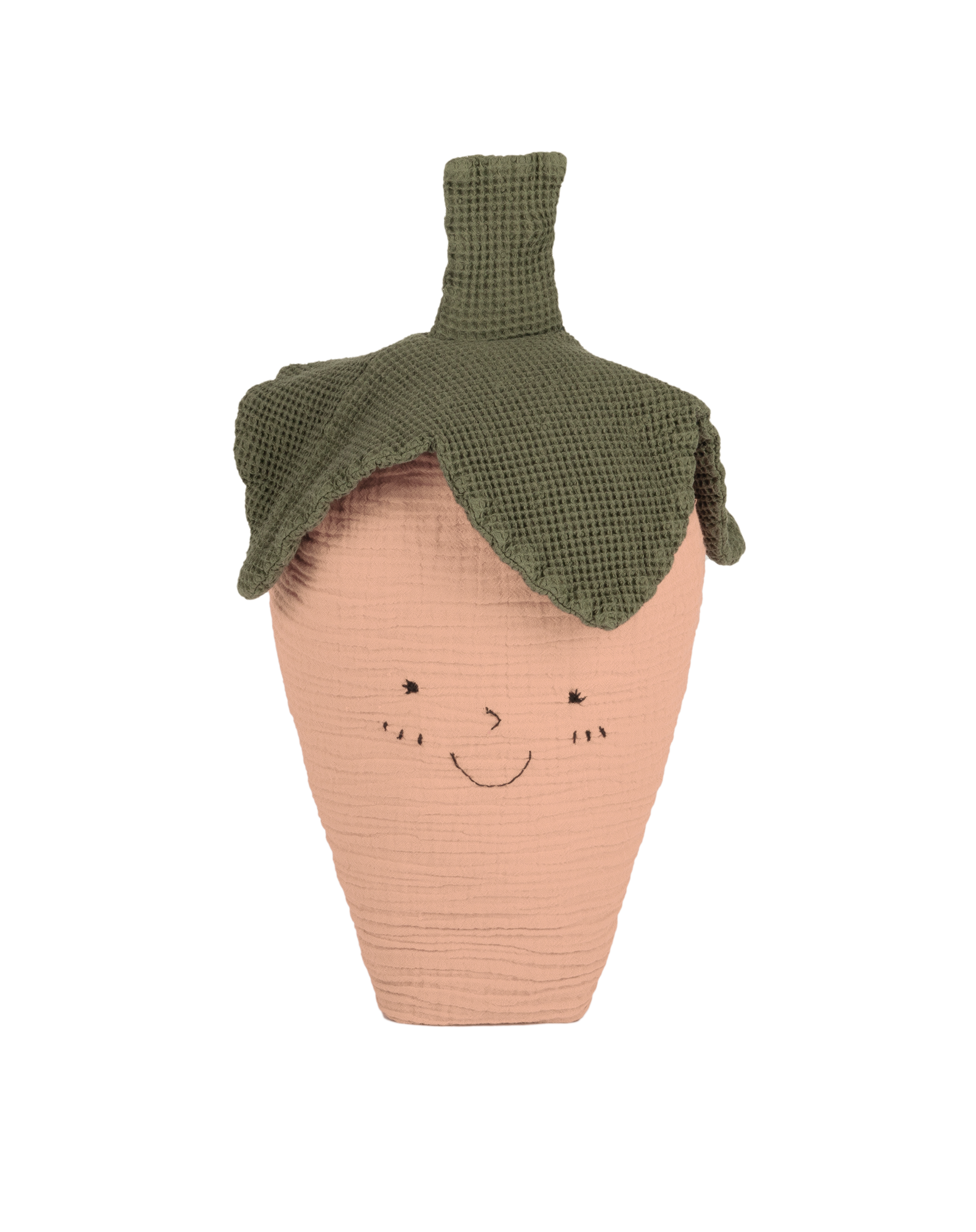 Coussin fraise brodé double gaze de coton powder pink - NOBODINOZ 8435574932907 8435574932907