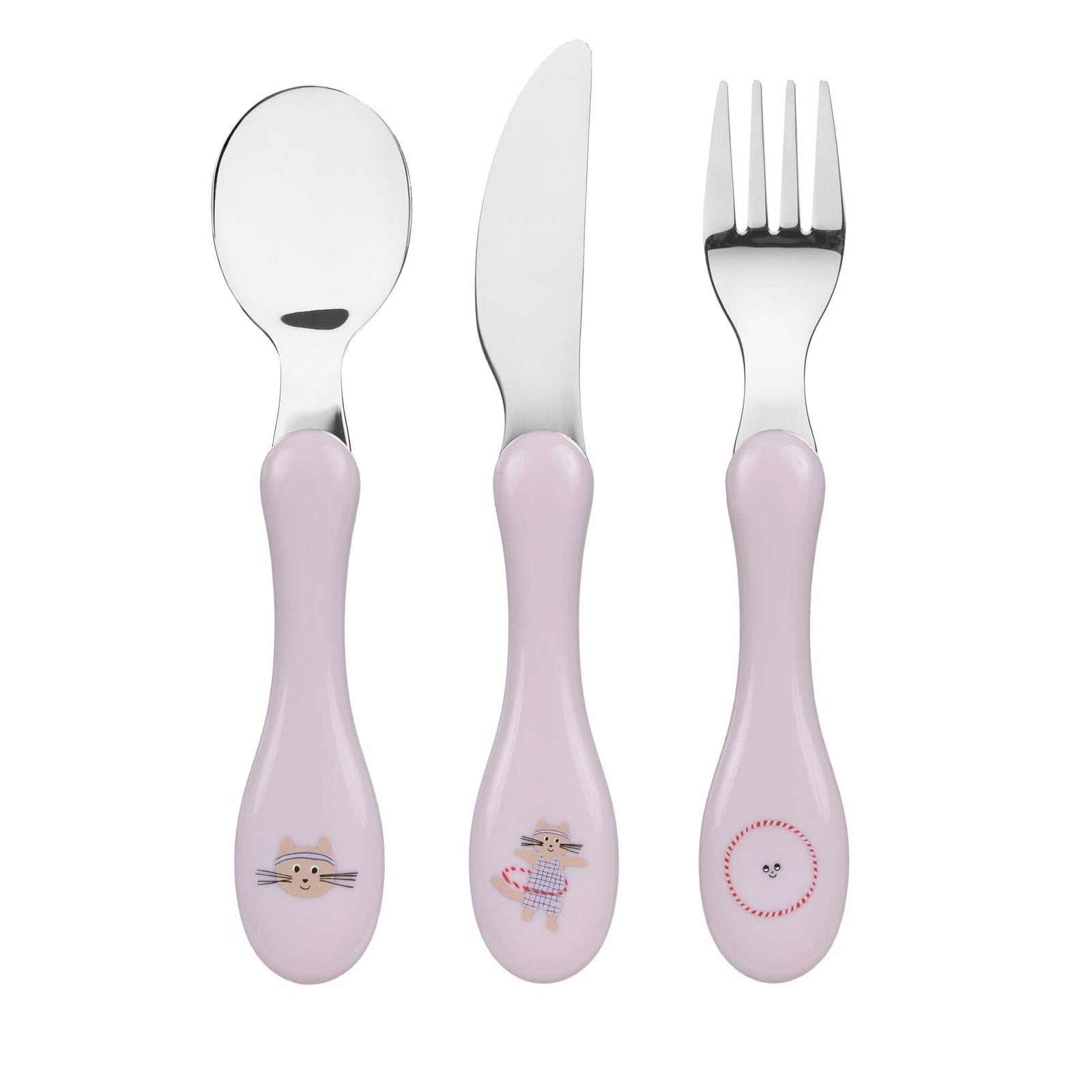 Couverts inox 3 pc tiny team chat - LASSIG 12100737043 4066239173614