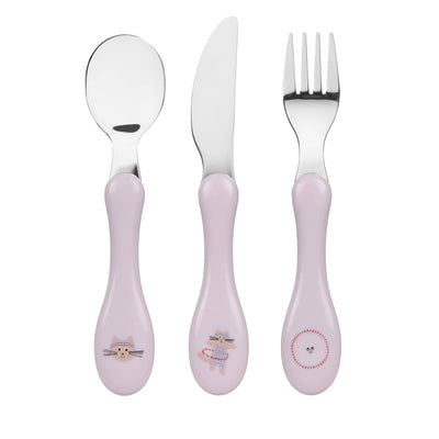 Couverts inox 3 pc tiny team chat - LASSIG 12100737043 4066239173614