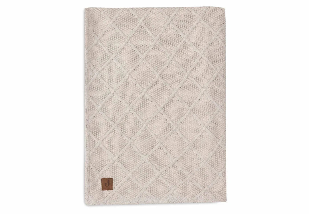 Couverture Berceau 75x100cm Check Knit Oatmeal/Teddy Fleece - JOLLEIN 517-511-68040 8717329386716