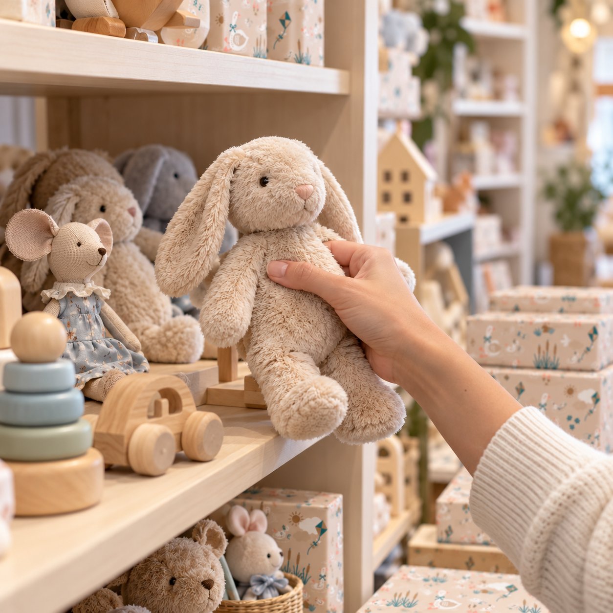 Choisir une peluche à ajouter à sa liste de cadeaux