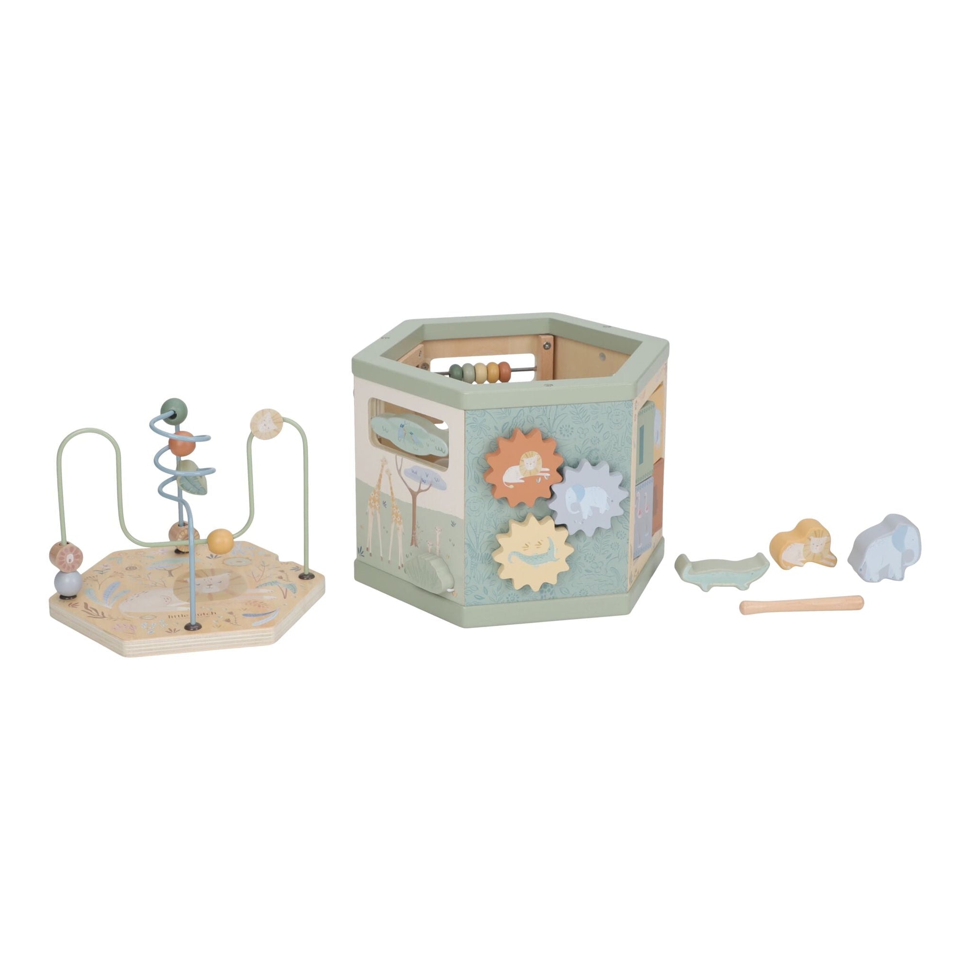 Cube d’activités hexagonal en bois Safari Friends de Little Dutch – vue 3