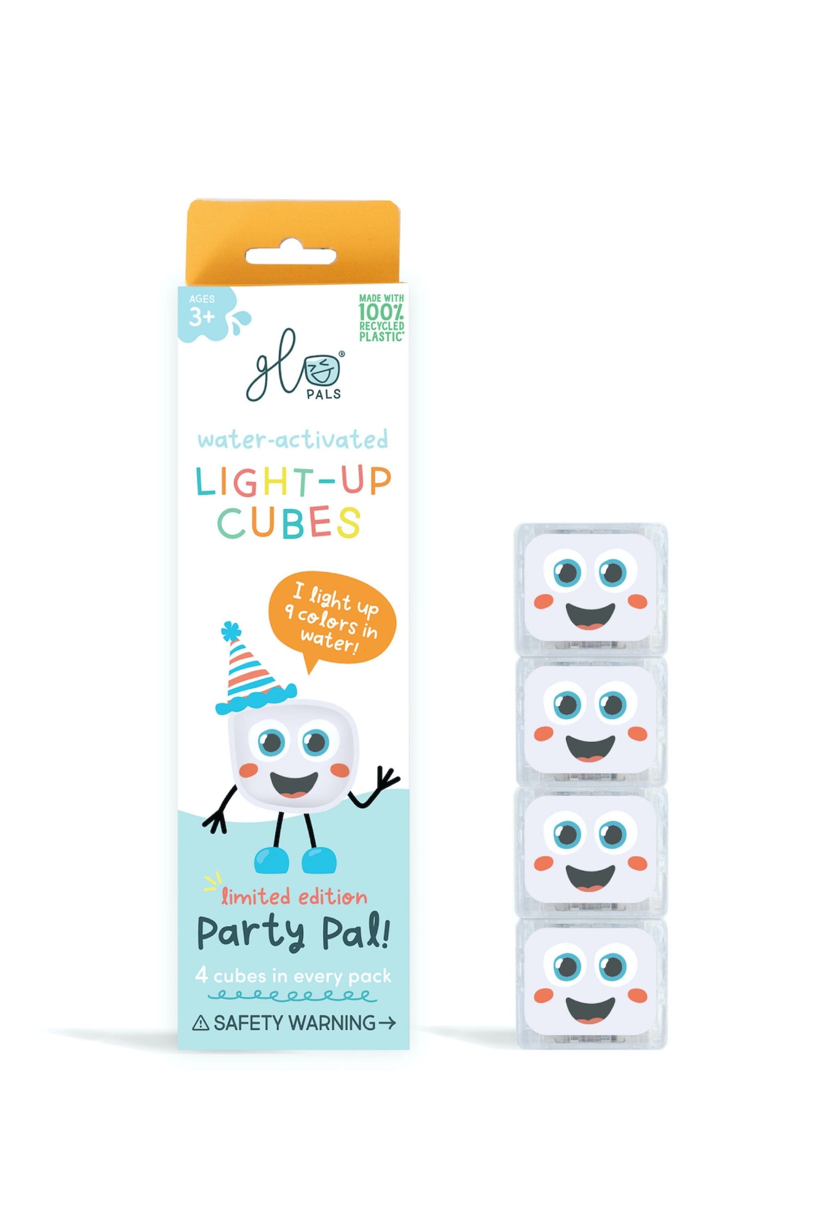 Cubes lumineux blancs Party Pal - GLO PALS GPPARTYCUB 850016823243