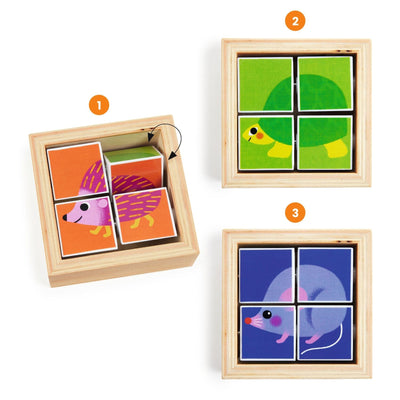 cubes puzzle en bois tournibist - DJECO DJ01956 3070900019560