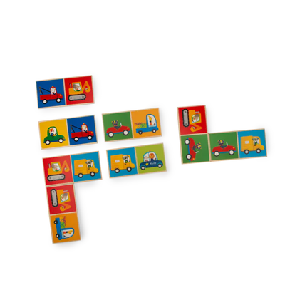 Domino véhicules en bois Les Popipop - MOULIN ROTY 661314