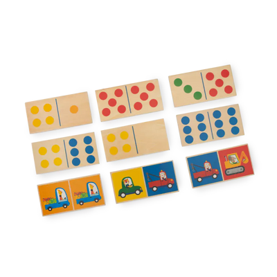 Domino véhicules en bois Les Popipop - MOULIN ROTY 661314