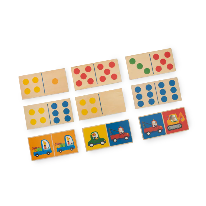 Domino véhicules en bois Les Popipop - MOULIN ROTY 661314 