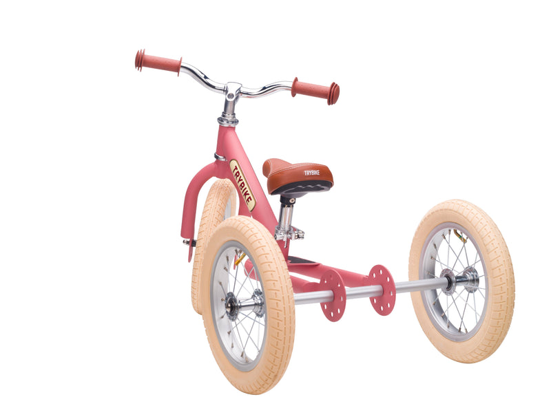 draisienne tricycle roues evolutive vintage rose mat TRYBIKE