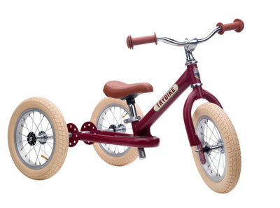 draisienne tricycle 2 en 1 vintage rouge 3 roues evolutive - TRYBIKE TBS-3-RED-VIN 8719189161755