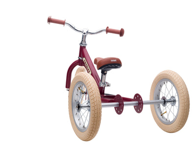 draisienne tricycle 2 en 1 vintage rouge 3 roues evolutive - TRYBIKE TBS-3-RED-VIN 8719189161755