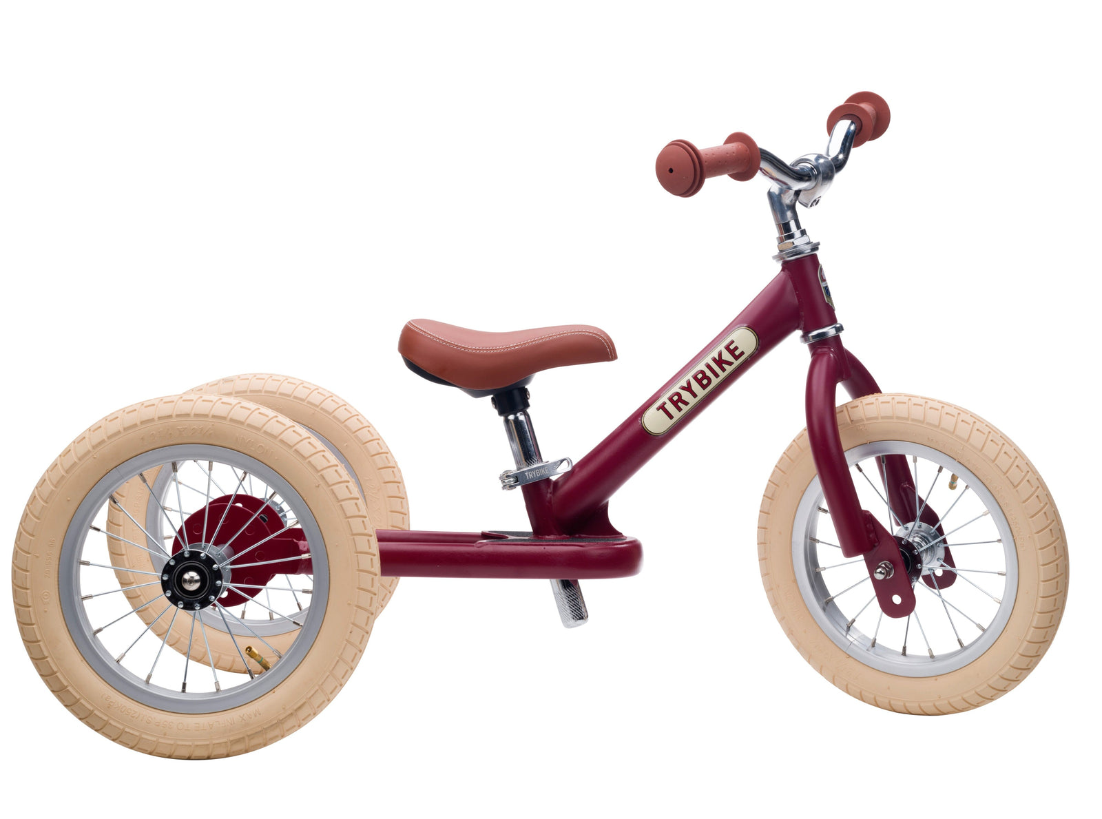 draisienne tricycle 2 en 1 vintage rouge 3 roues evolutive - TRYBIKE TBS-3-RED-VIN 8719189161755