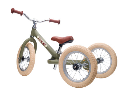 draisienne tricycle 2 en 1 vintage vert 3 roues evolutive - TRYBIKE TBS-3-GRN-VIN 8719189161748