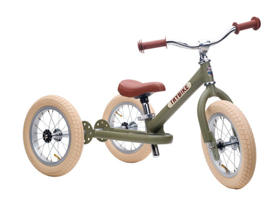 draisienne tricycle 2 en 1 vintage vert 3 roues evolutive - TRYBIKE TBS-3-GRN-VIN 8719189161748