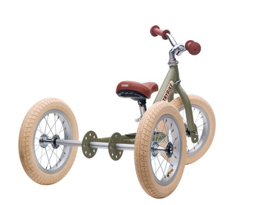draisienne tricycle 2 en 1 vintage vert 3 roues evolutive - TRYBIKE TBS-3-GRN-VIN 8719189161748