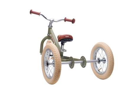 draisienne tricycle 2 en 1 vintage vert 3 roues evolutive - TRYBIKE TBS-3-GRN-VIN 8719189161748
