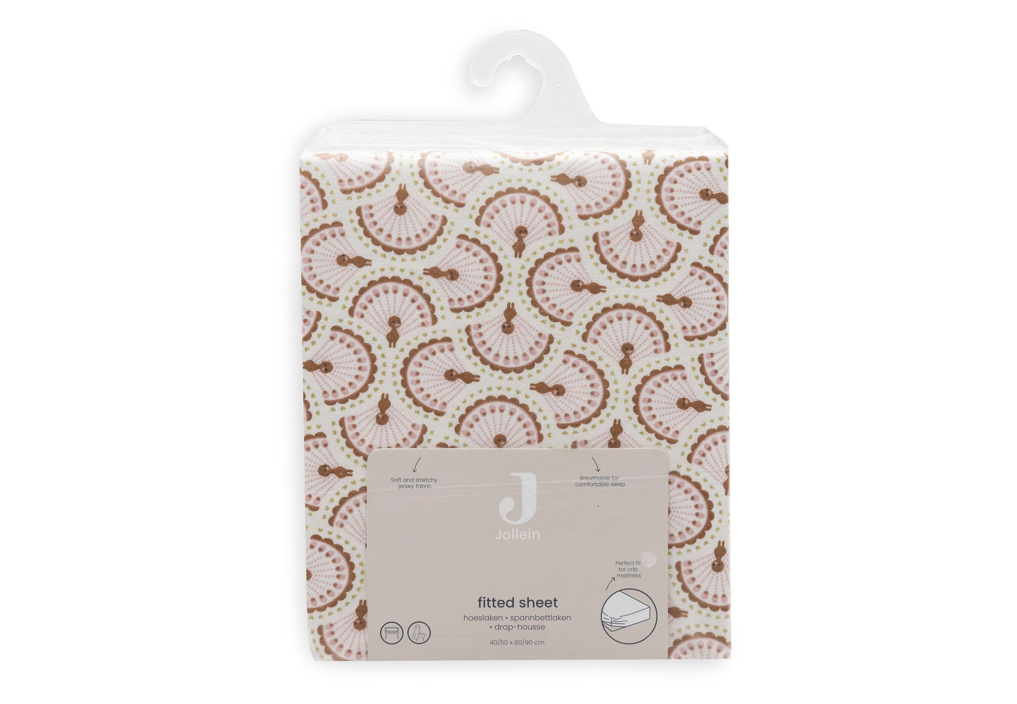 Drap-housse Jersey 60x120cm Soft Plumes de Jollein – vue 4