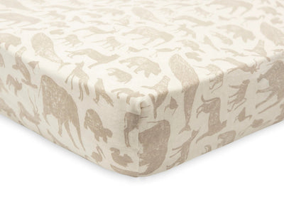 Drap-housse Jersey 70x140/75x150cm Animals Nougat - Jollein 511-565-67044 8717329376441