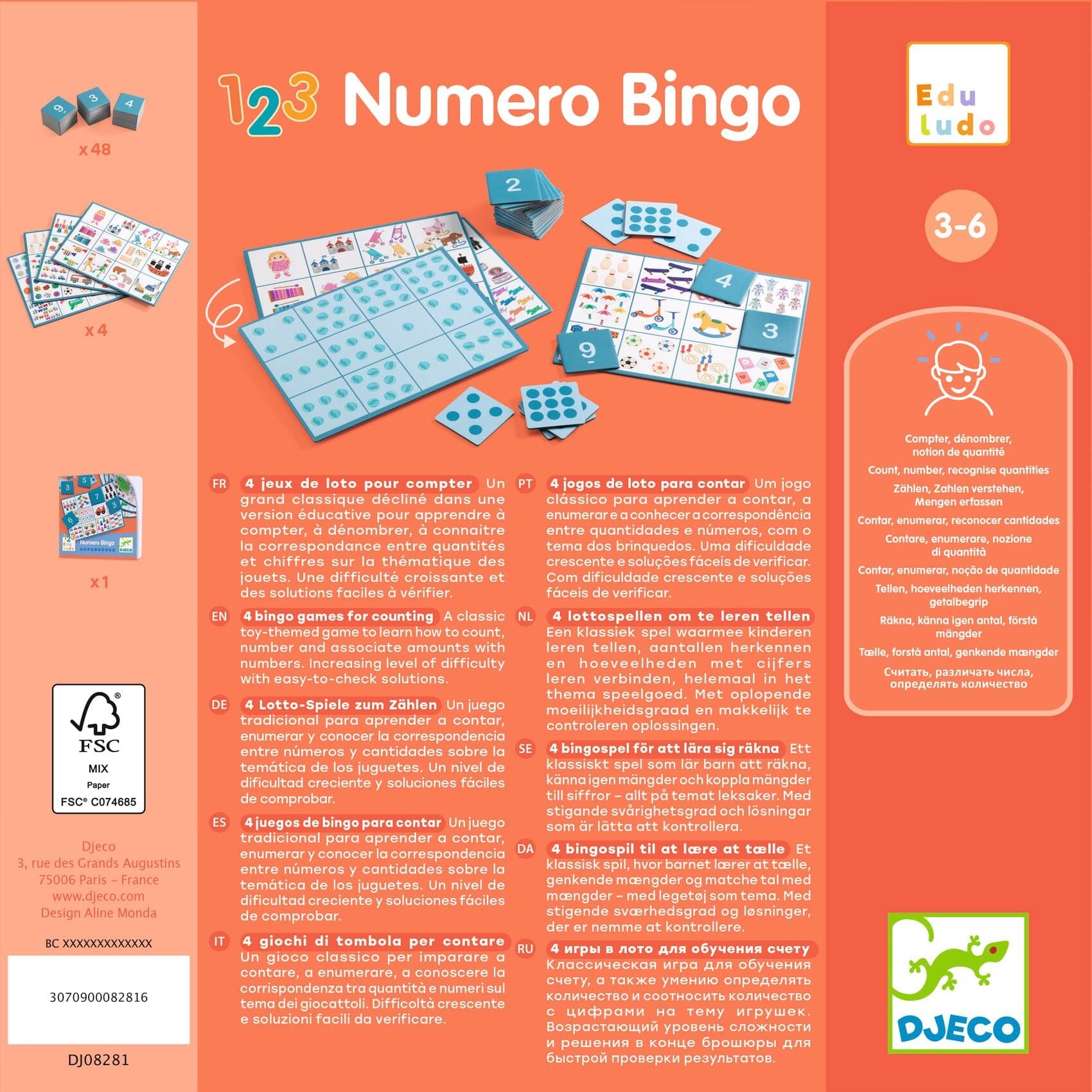 eduludo Numero Bingo 4 lotos - DJECO