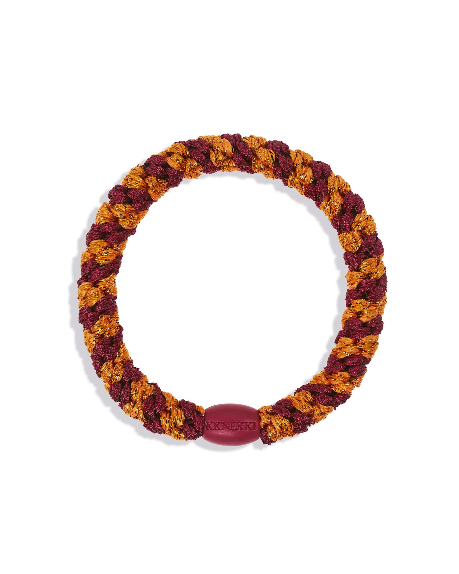 Élastique cheveux KKNEKKI Bordeaux Orange Glitter Stripe