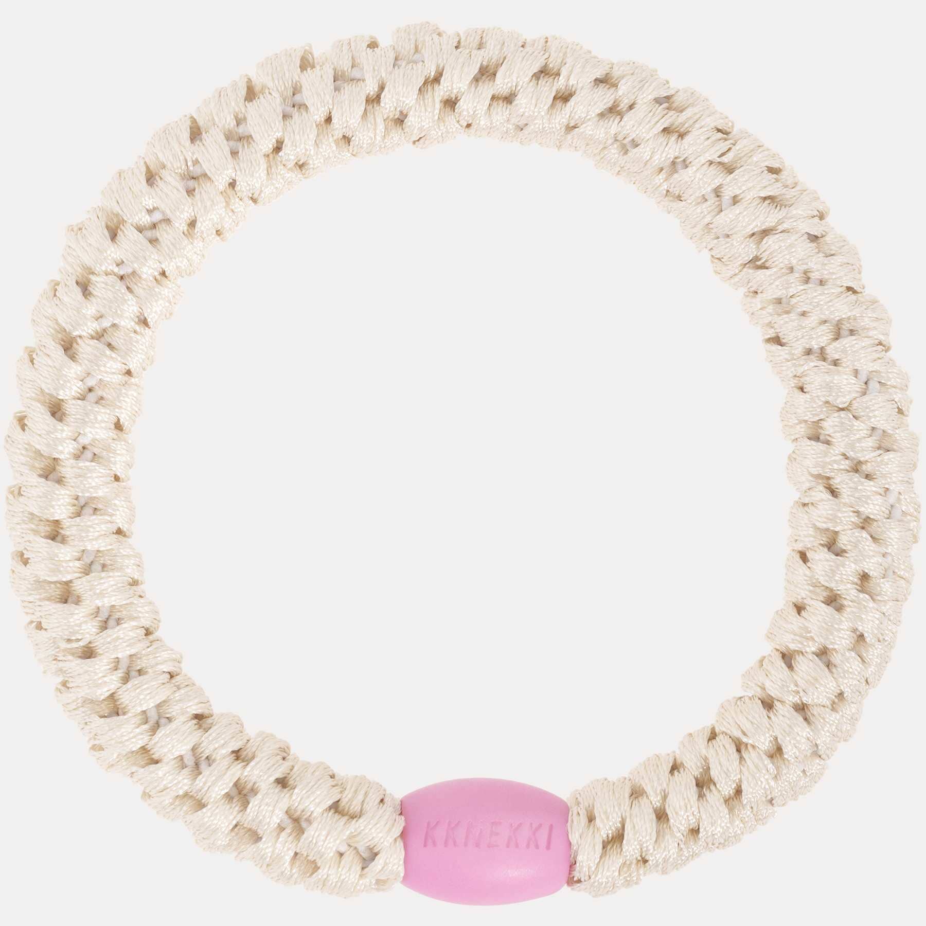 Élastique cheveux KKNEKKI ivory pink bead