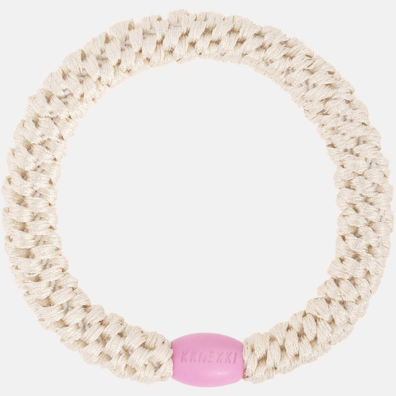 Élastique cheveux KKNEKKI ivory pink bead 