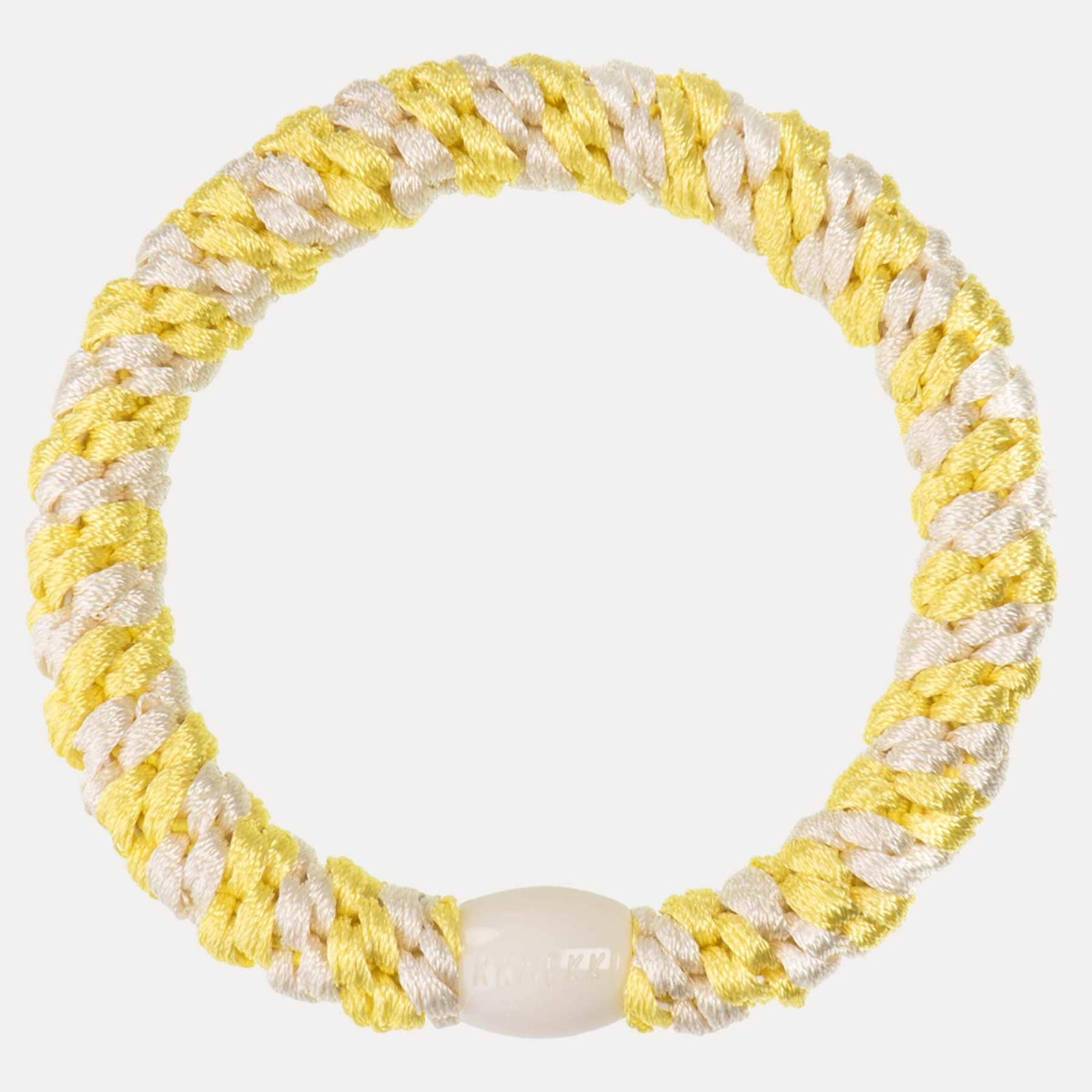 Élastique cheveux KKNEKKI Lemon ivory stripe 
