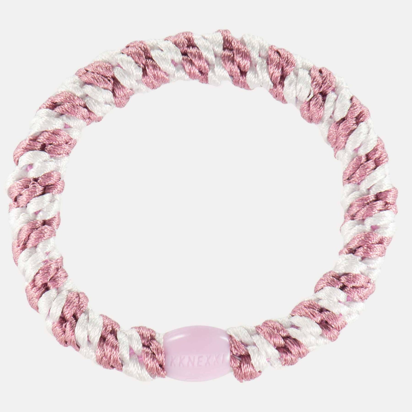 Élastique cheveux KKNEKKI Old Pink-White stripe 