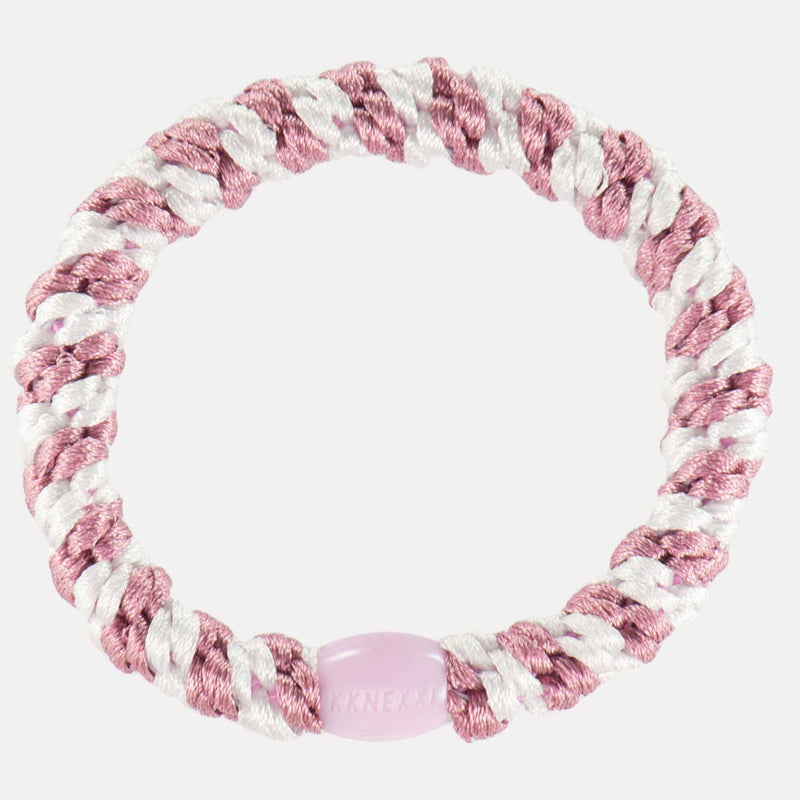 Élastique cheveux KKNEKKI Old Pink-White stripe 
