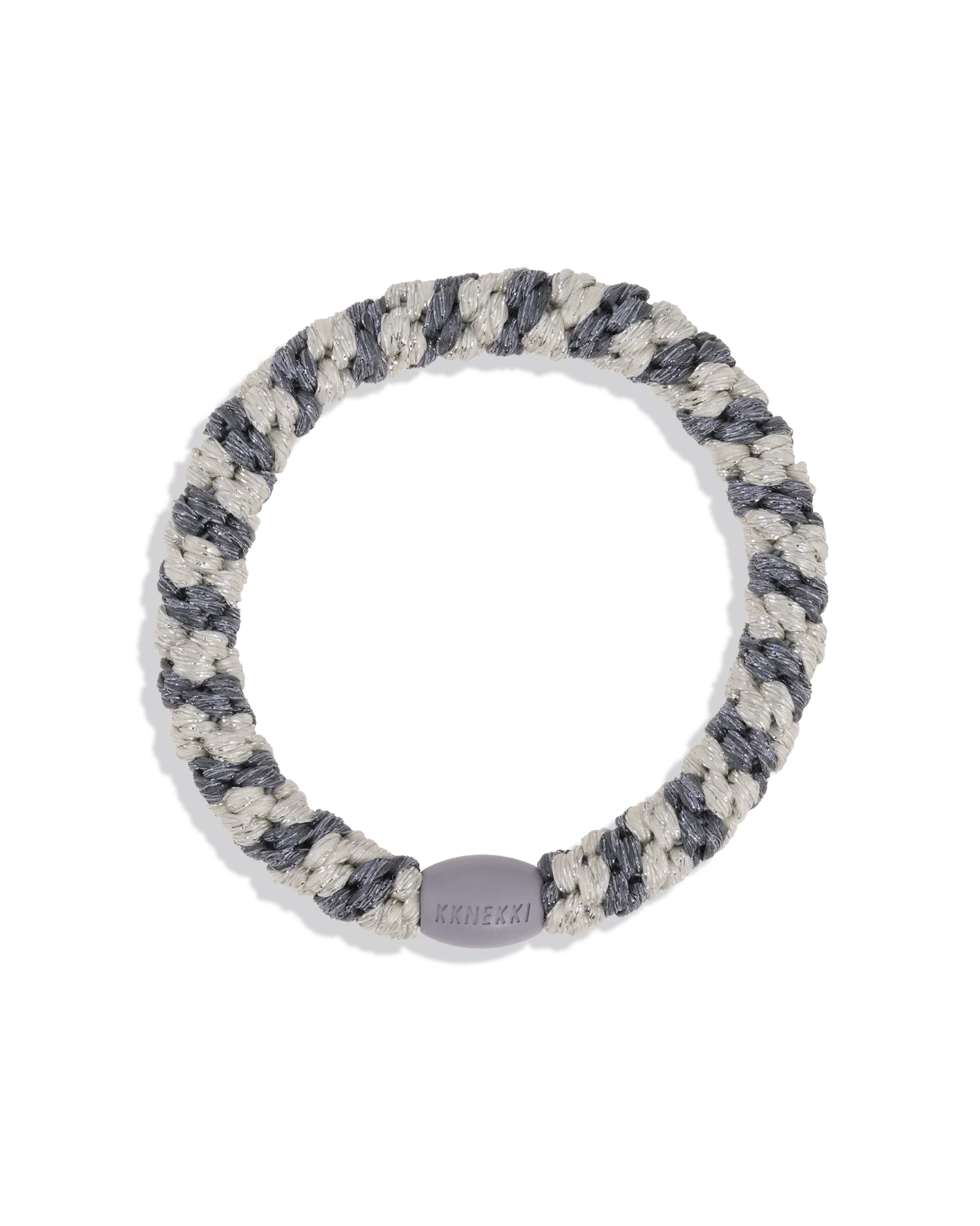 Élastique cheveux KKNEKKI Silver Grey Stripe