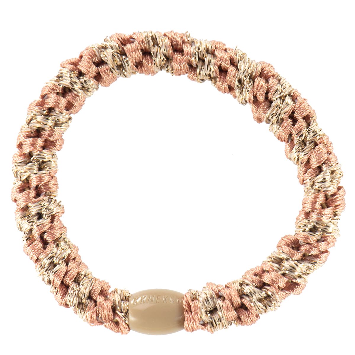 Élastique peach coral beige glitter stripe - KKNEKKI 5031 7072684050810