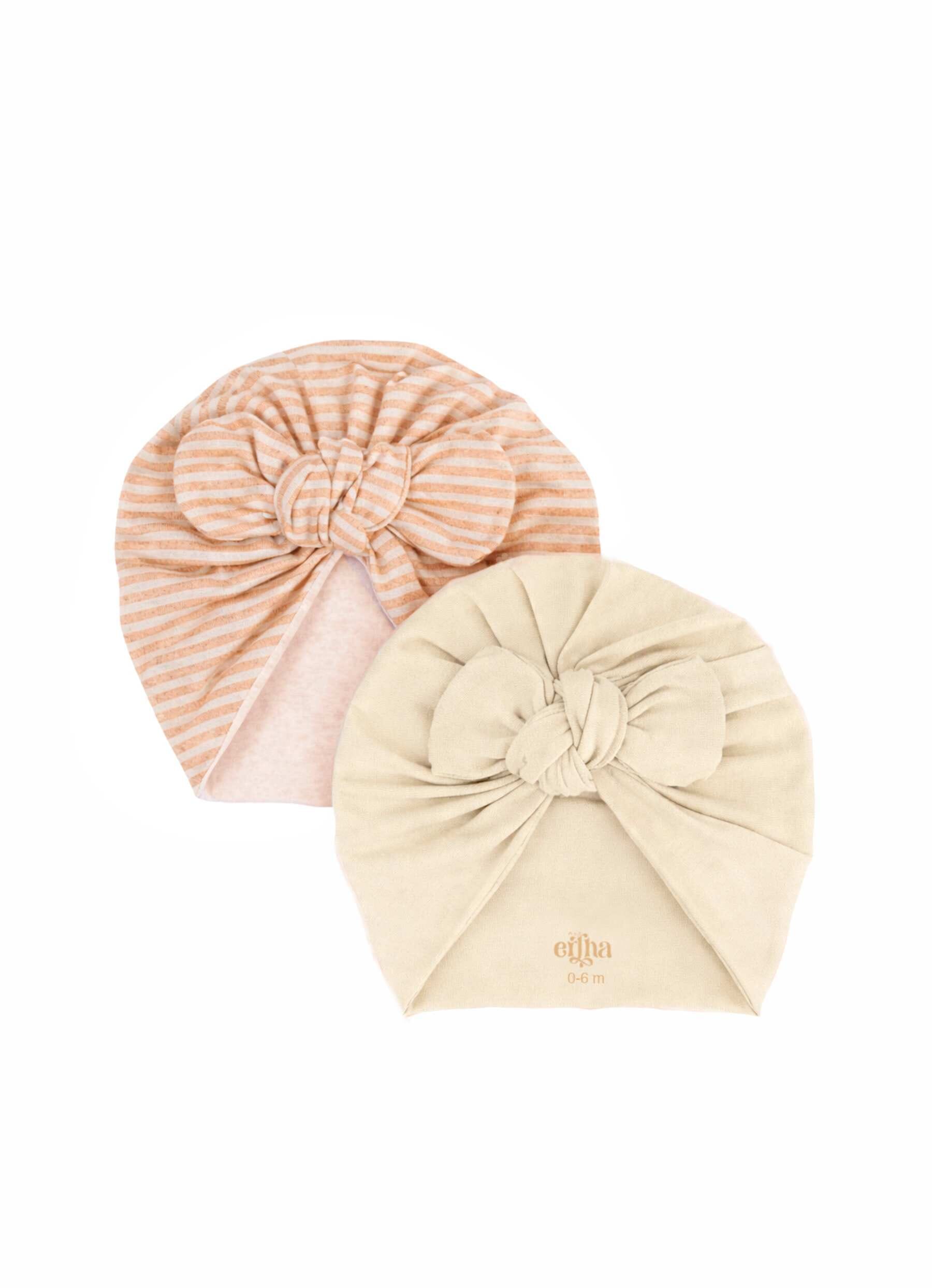 ensemble 2 turbans bébé Toffee Lines - Mrs. Ertha
