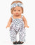 Ensemble combinaison Bonnie et headband à pois gris Thelma avec pochon - minikane CG.16.605 3701548441078