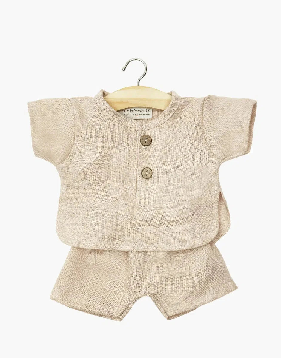 Ensemble court Andrea en lin lavé nude - minikane CG.17.262 3701548456720