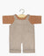 Ensemble salopette Antoine en milleraies galet et son t-shirt en jersey cassonade - minikane CG.16.756 3701548445748