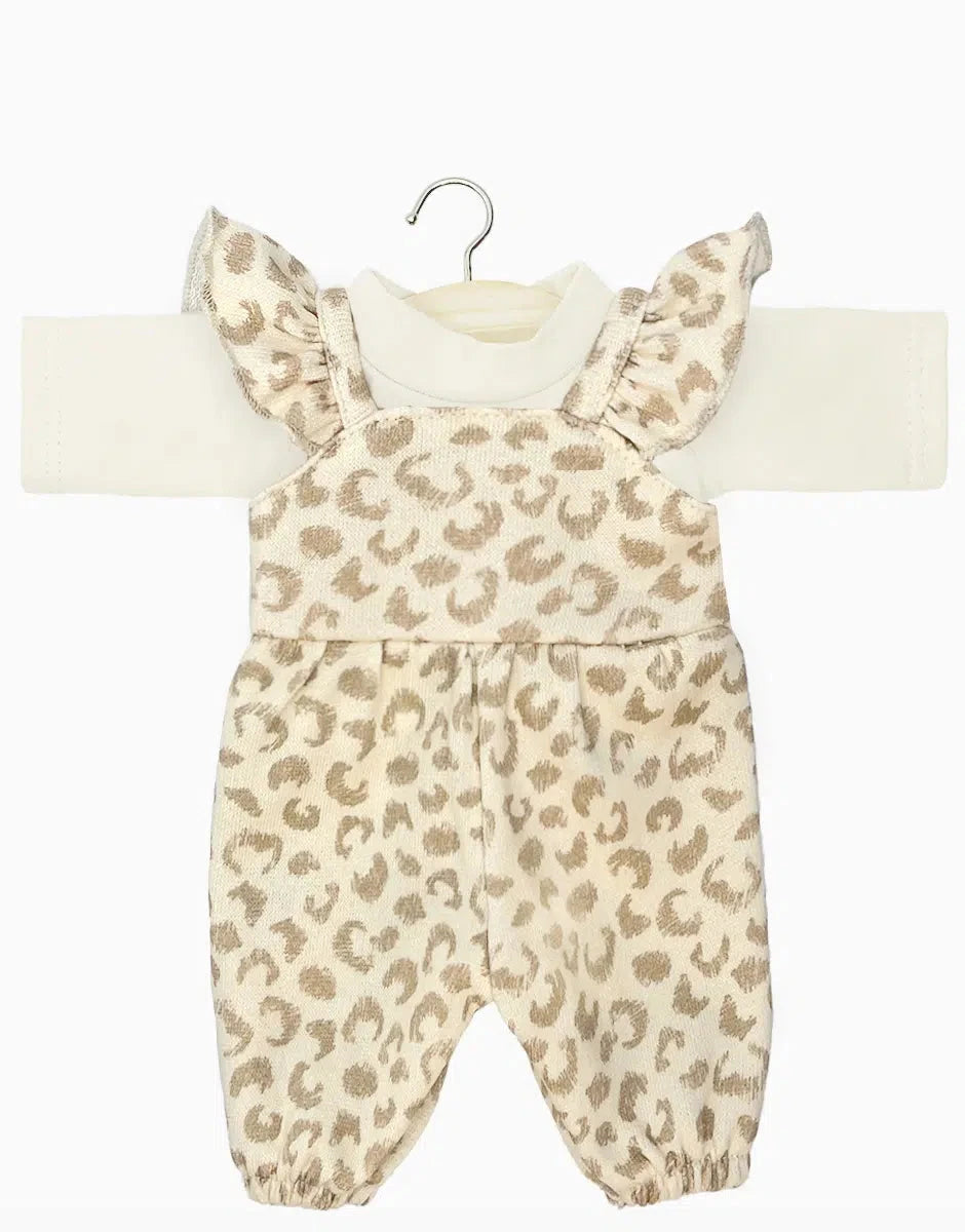 Ensemble salopette Claudie en molleton Féline et sous-pull écru- MINIKANE CG.17.043 3701548452500