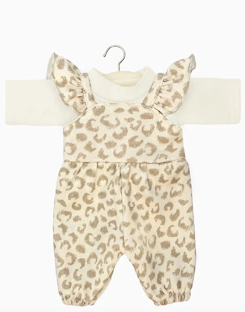 Ensemble salopette Claudie en molleton Féline et sous-pull écru- MINIKANE CG.17.043 3701548452500