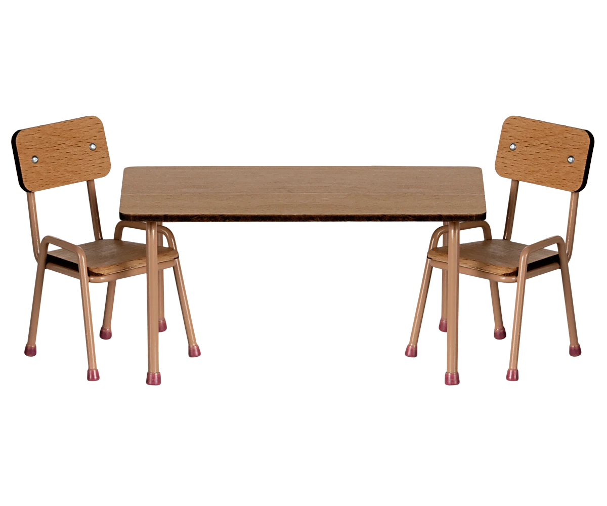 Ensemble table et chaises souris rose dark powder - MAILEG 11-5000-00 