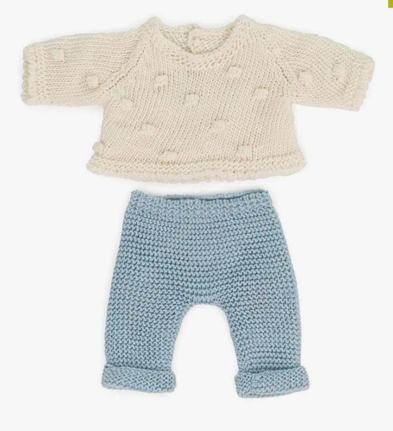 Ensemble tricoté 21cm - Pull et pantalon - Miniland 31686 8413082316860