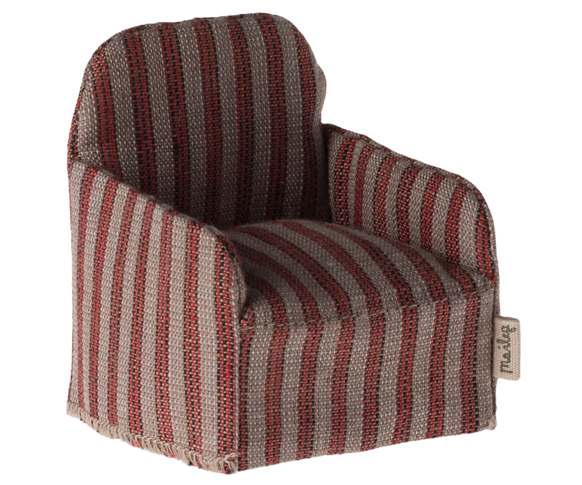 Fauteuil rayé rouge souris - MAILEG 11-4413-01 5707304140450