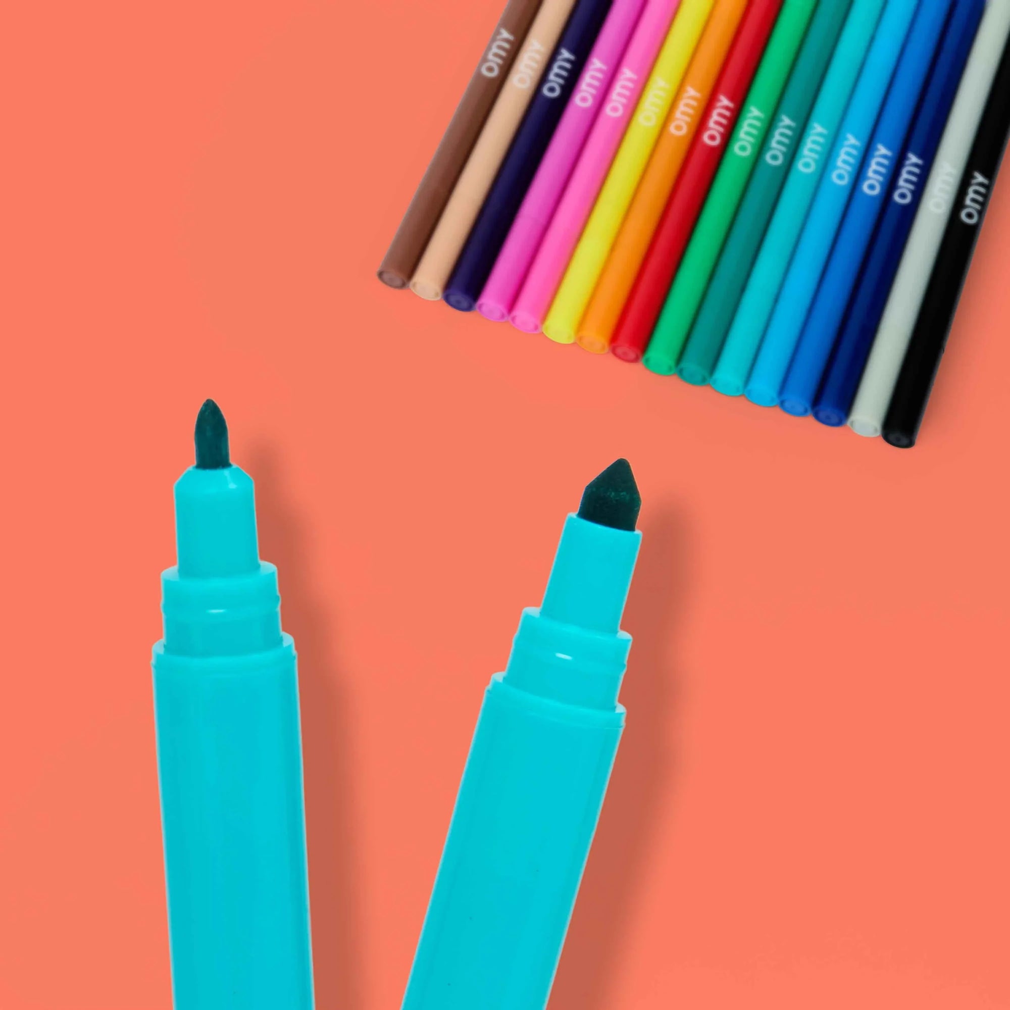 Feutres ultra-lavables Super Clean 16 couleurs d’Omy – les 16 feutres