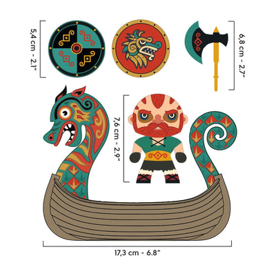 figurine arty toys BARBARIOUS Drak & Drakkar - DJECO DJ06849 3070900068490