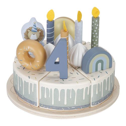 Gâteau d’anniversaire en bois bleu 26 pièces de Little Dutch