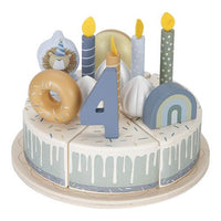 Gâteau d’anniversaire en bois bleu 26 pièces de Little Dutch
