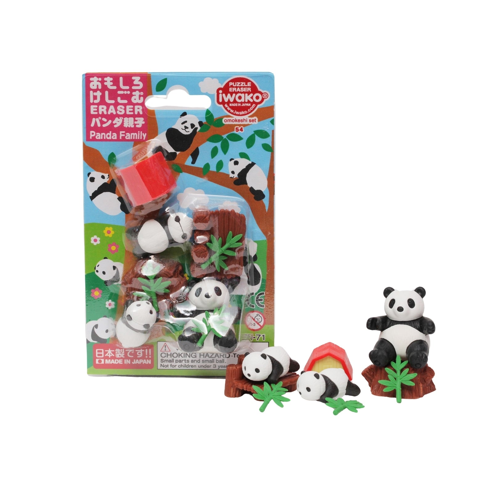 Gommes figurines Panda d’Iwako