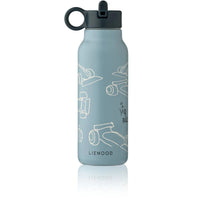 Gourde isotherme Falk Race cars / Beach blue 350ml - LIEWOOD
