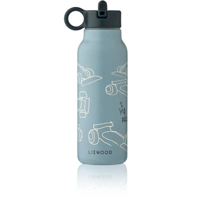 Gourde isotherme Falk Race cars / Beach blue 350ml - LIEWOOD