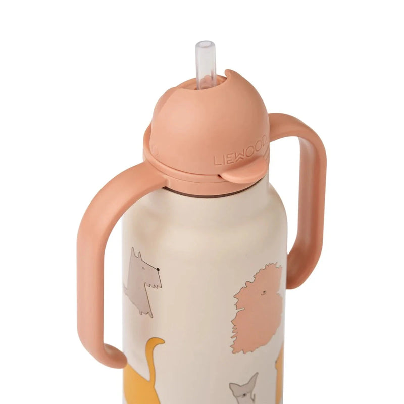 Gourde Kimmy 250 ml Cats and dogs / sandy - LIEWOOD LW19618 2503 5715493491550