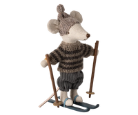 Grand frère souris avec skis gris- MAILEG 17-4211-00 5707304140771