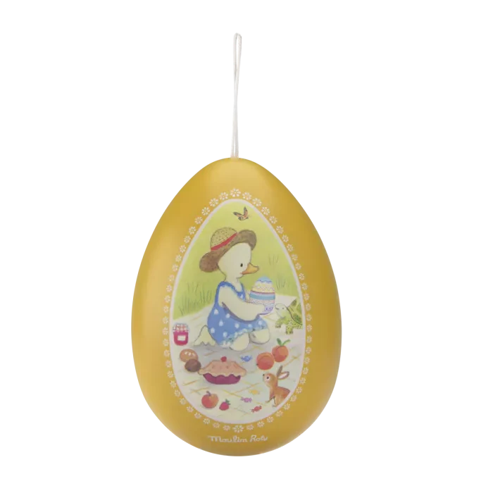grand Œuf en métal jaune Moulin Roty La Grande Famille 