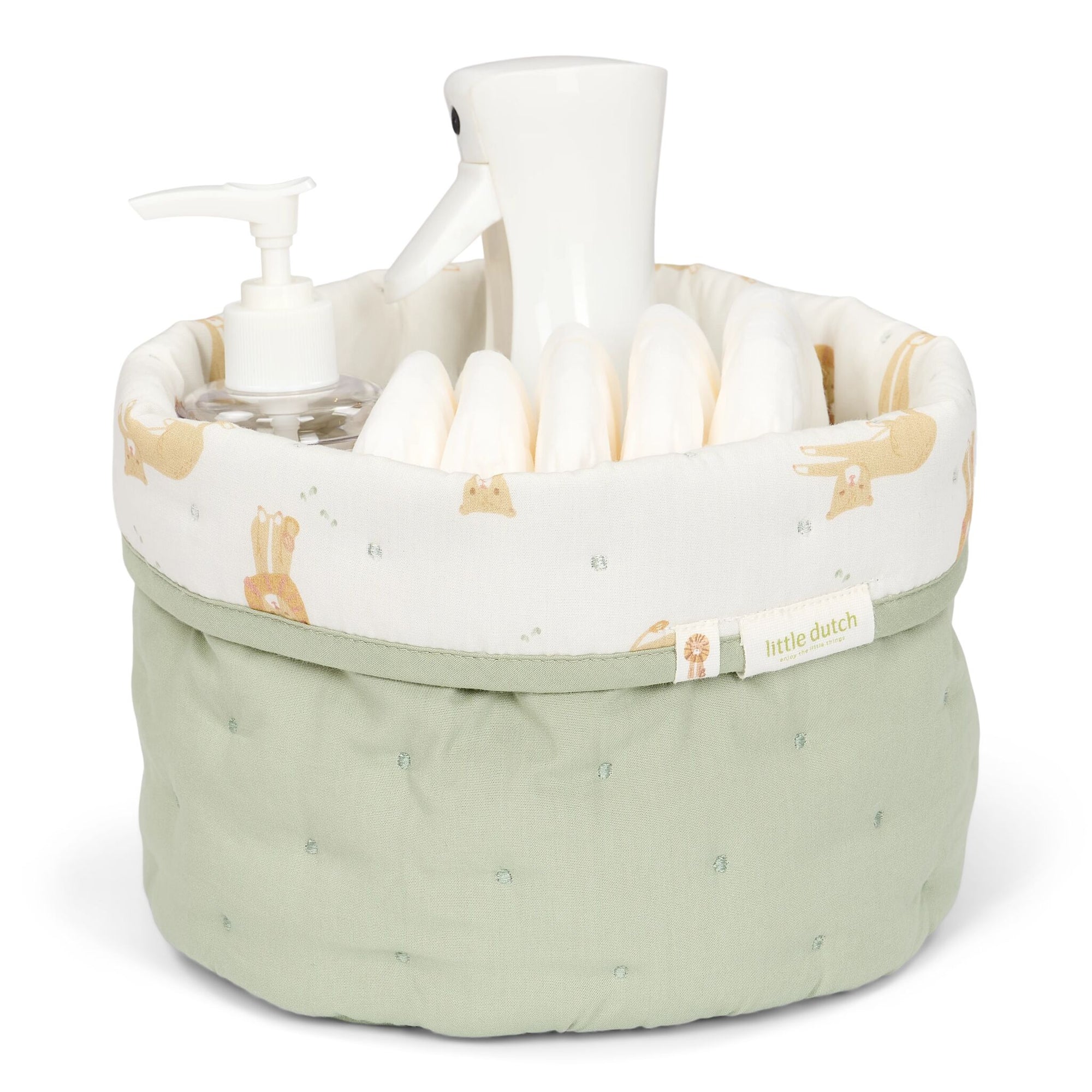 Grand panier de rangement réversible Safari Lion vert de Little Dutch – vue 3